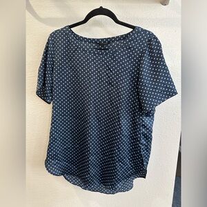 3 for $10. Banana Republic Navy and White Polka Dot Blouse